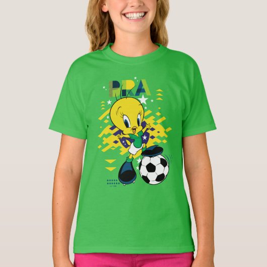 TWEETY™ Team Brazil Soccer Graphic Tシャツ (正面)