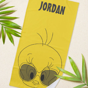 Tweety with Shades ビーチタオル
