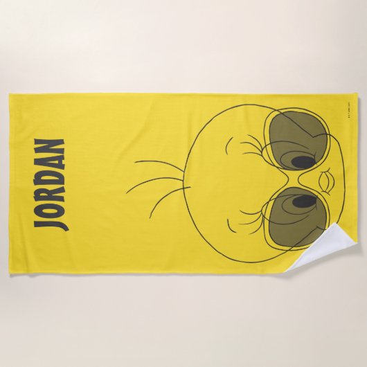 Tweety with Shades ビーチタオル (正面)