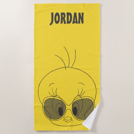 Tweety with Shades ビーチタオル (正面)