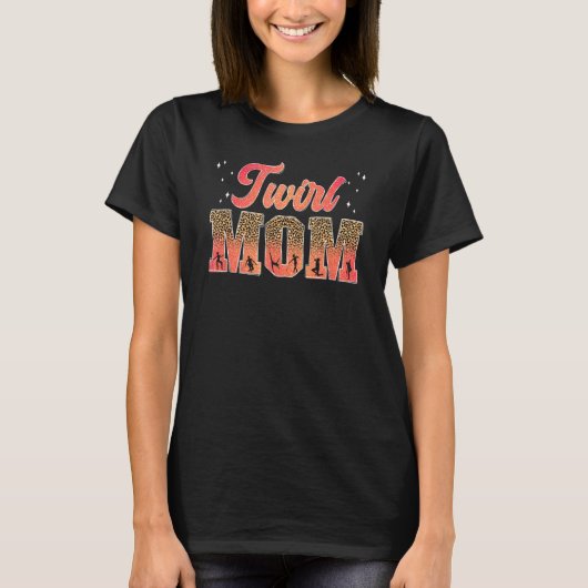 TweirlママLeopard Baton Twバトンのママ Tシャツ (正面)