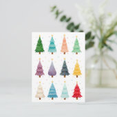 Twelve Christmas Trees: Colorful Holiday Print ポストカード (スタンド正面)