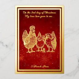 Twelve days of Christmas, French Hens 箔シーズンカード