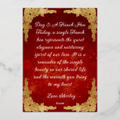 Twelve days of Christmas, French Hens 箔シーズンカード (裏面)