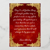 Twelve days of Christmas, Golden Rings 箔シーズンカード (裏面)