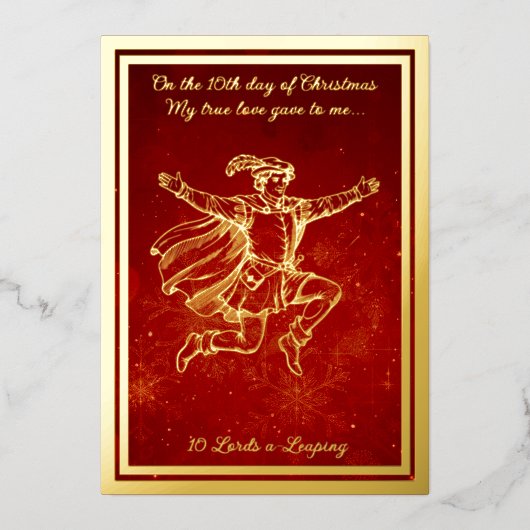 Twelve days of Christmas, Lords a-leaping 箔シーズンカード (正面)