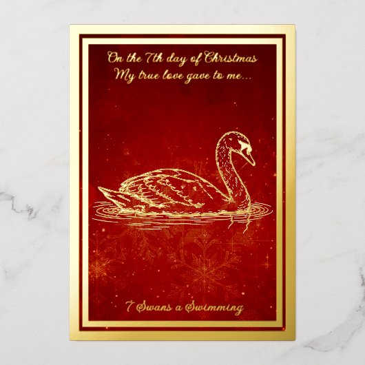 Twelve days of Christmas, Swans a Swimming 箔シーズンカード (正面)