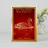 Twelve days of Christmas, Swans a Swimming 箔シーズンカード (立ち正面)