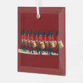 Twelve Drummers Drumming Cut Out Stencil-Style 1 ガラスオーナメント (正面左)