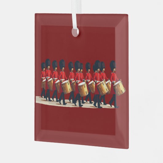 Twelve Drummers Drumming Cut Out Stencil-Style 1 ガラスオーナメント (正面左)