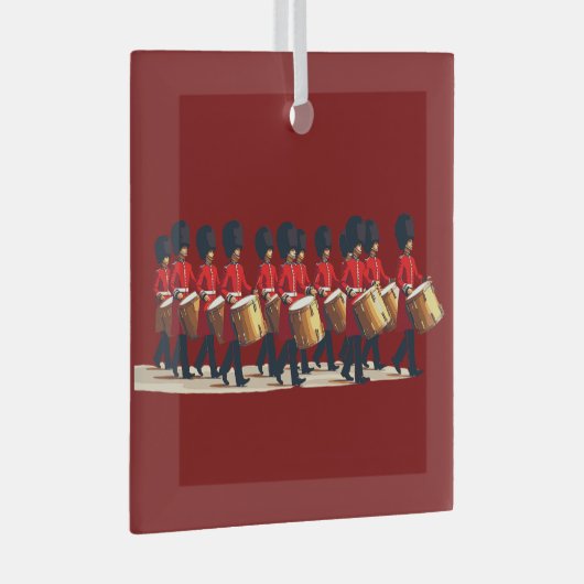 Twelve Drummers Drumming Cut Out Stencil-Style 1 ガラスオーナメント (正面右)