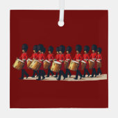 Twelve Drummers Drumming Cut Out Stencil-Style 1 ガラスオーナメント (裏面)