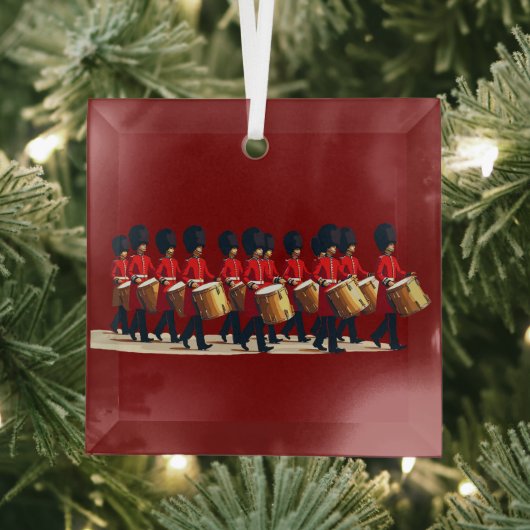 Twelve Drummers Drumming Cut Out Stencil-Style 1 ガラスオーナメント (インサイチュ)