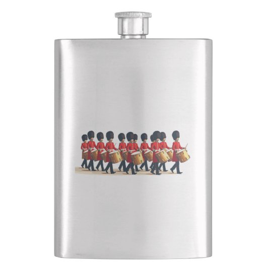 Twelve Drummers Drumming Cut Out Stencil-Style 1 フラスク (正面)