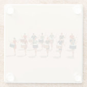 Twelve Drummers Drumming Mid-Mod Stencil-Style 1 ガラスコースター (裏面)