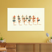 Twelve Drummers Drumming Mid-Mod Stencil-Style 1 キャンバスプリント (インサイチュ (リビング))