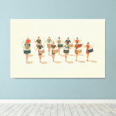 Twelve Drummers Drumming Mid-Mod Stencil-Style 1 キャンバスプリント (インサイチュ (ウッドフロア))