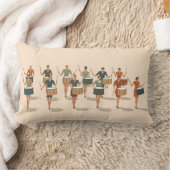 Twelve Drummers Drumming Mid-Mod Stencil-Style 1 ランバークッション (ブランケット)