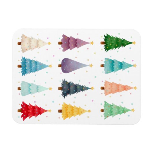 Twelve Festive Christmas Trees マグネット (横)