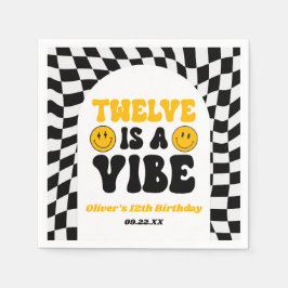 Twelve Is A Vibe Retro 12th Birthday Party スタンダードカクテルナプキン