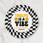Twelve Is A Vibe Retro 12th Birthday Party フェイバータグ (正面)