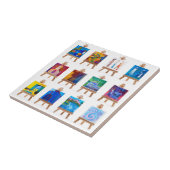 Twelve mini paintings on easels タイル (側面)