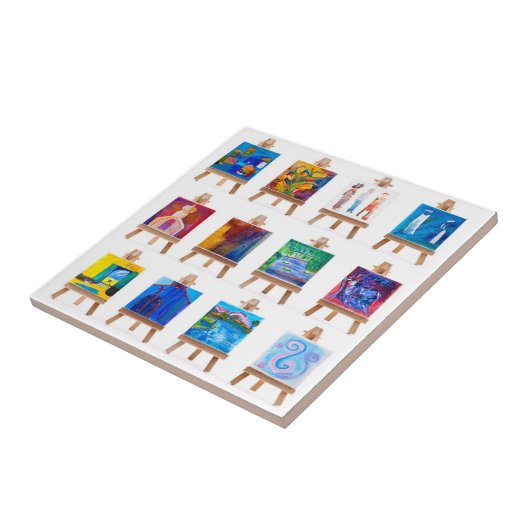 Twelve mini paintings on easels タイル (側面)