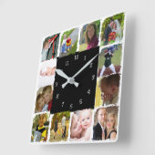 Twelve personal Photos Wall Clock スクエア壁時計 (傾斜)