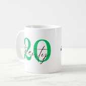 Twentieth 20 Year Anniversary Personalization コーヒーマグカップ (正面左)