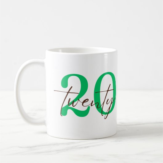 Twentieth 20 Year Anniversary Personalization コーヒーマグカップ (左)