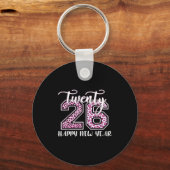 Twenty 26 2026 Happy New Year Leopard Pattern Wome キーホルダー (正面)