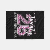 Twenty 26 2026 Happy New Year Leopard Pattern Wome フリースブランケット (正面(横))