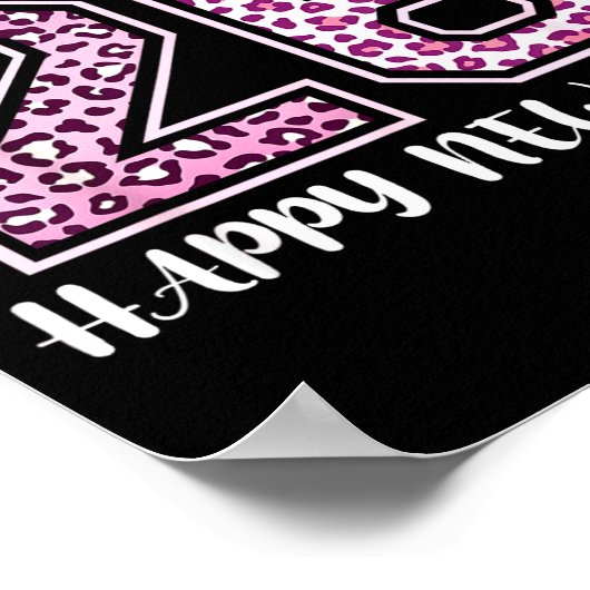 Twenty 26 2026 Happy New Year Leopard Pattern Wome ポスター (角)