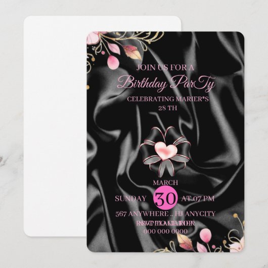 Twenty Ate Birthday Invitation Hand Drawn Scribble 招待状 (正面/裏面)