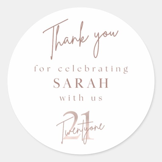 Twenty-first Birthday Stickers ラウンドシール (正面)