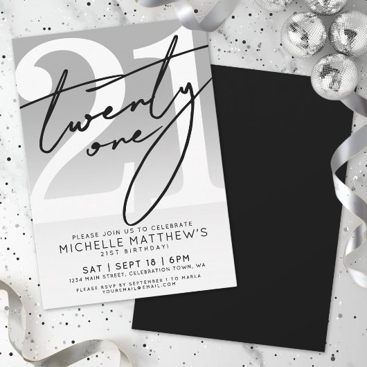 Twenty One Simple Script 21歳の誕生日 招待状