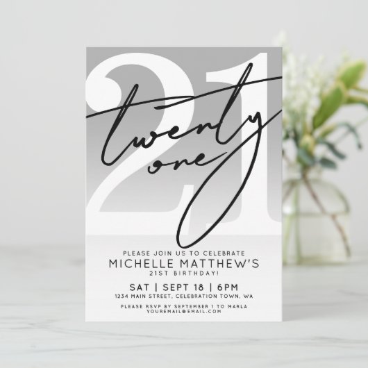 Twenty One Simple Script 21歳の誕生日 招待状 (スタンド正面)