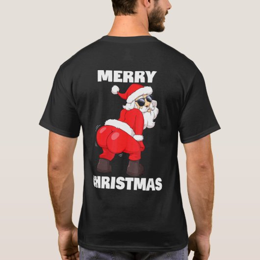 Twerking Santa Claus Merry Christmas Tシャツ (裏面)