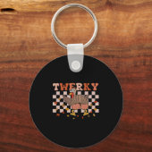 Twerky Thanksgiving Funny Turkey Butt Twerk Dance キーホルダー (正面)