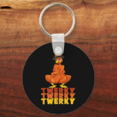 Twerky Turkey Butt Thanksgiving Dance Funny  キーホルダー (正面)