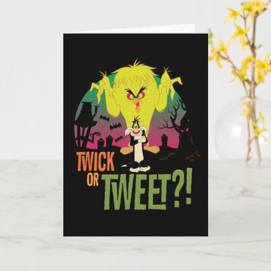 「Twick or Tweet」 TWEETY™およびSYLVESTER™ カード (黄色い花)