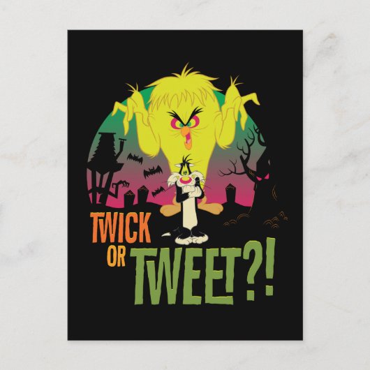 "Twick or Tweet" TWEETY™ & SYLVESTER™ インビテーションポストカード (正面)