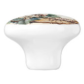 Twigリースかわいらしホワイトフラワーレッドベリー セラミックノブ (側面)