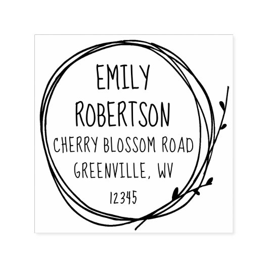 Twig Circle国フレンドリー自然スタイルリターンA セルフインキングスタンプ (デザイン)