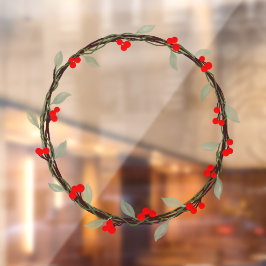 Twiggy冬リース(葉とベリー) ウィンドウサイン