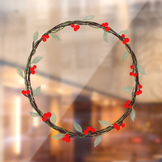 Twiggy冬リース(葉とベリー) ウィンドウサイン (シート2)