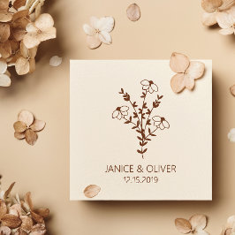 Twigs and Flowers Monogrammed Modern & Minimalist ラバースタンプ