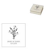 Twigs and Flowers Monogrammed Modern & Minimalist ラバースタンプ (押印)