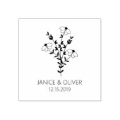Twigs and Flowers Monogrammed Modern & Minimalist ラバースタンプ (インプリント)