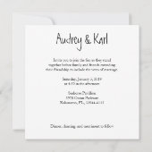 Twigs and Flowers Monogrammed Modern & Minimalist 招待状 (裏面)